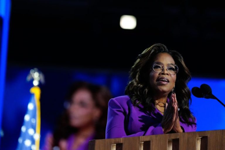 Oprah says in surprise DNC speech to choose ‘joy’ and vote Harris