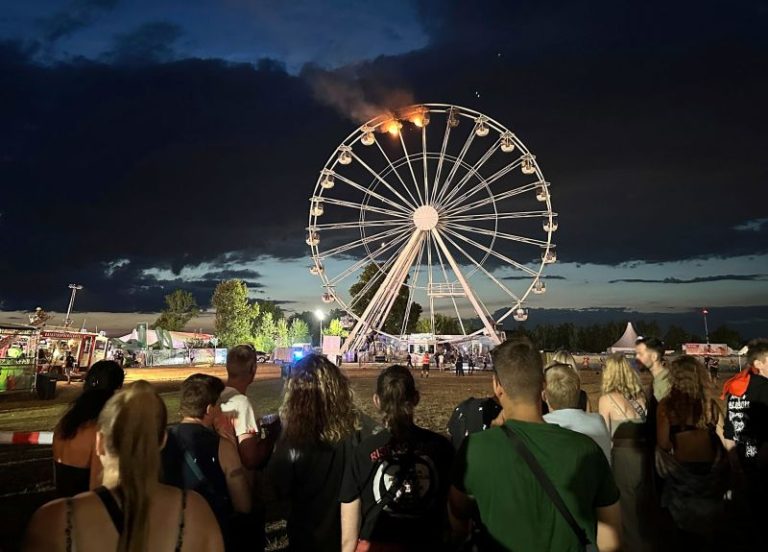 Ferris wheel catches fire at music festival in Germany