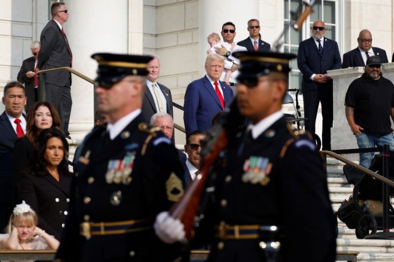 Trump claims ‘no conflict’ in Arlington Cemetery visit despite reports of altercation