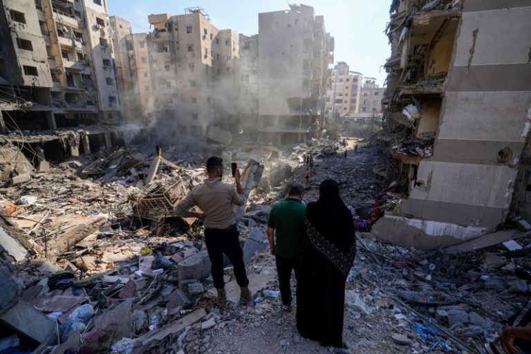 Devastation on the streets of Lebanon after days of Israeli bombardment