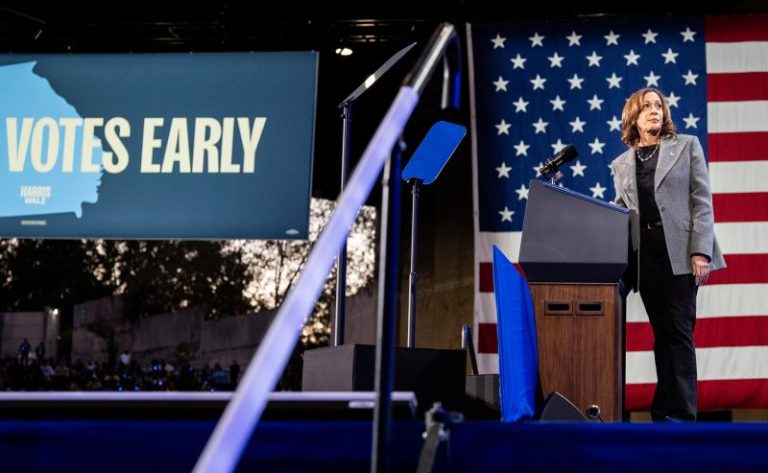 Harris goes after Trump on abortion rights during Georgia rally