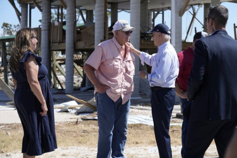 Biden calls for putting ‘politics aside’ in visit to storm-ravaged Florida, Georgia