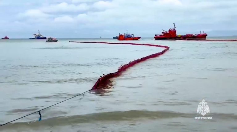 Russia forms emergency task force as Kerch Strait oil spill spreads